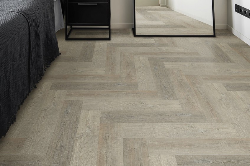 SPC ламинат FloorFactor HERRINGBONE 5 мм GRAHPITE OAK (HB.05)