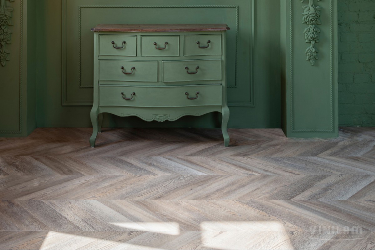 SPC ламинат VINILAM PARQUET CHEVRON 4V 43кл Шеврон Шампань RI153616CL4