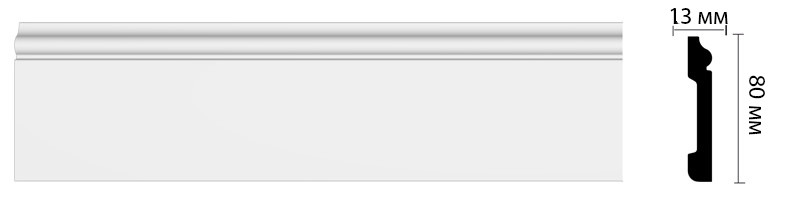 Плинтус напольный DECOMASTER Дюропрофиль - белый (под покраску) D005/26 2000*79*13мм