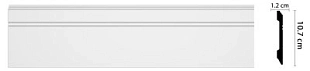 Плинтус напольный DECOMASTER Дюропрофиль - белый (под покраску) D105/18 2000*107*12мм